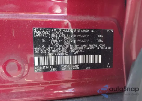2024 Toyota Rav4 Xle from USA, damaged, VIN 2T3W1RFVXRW359203
